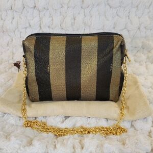FENDI, Pequin Baguette Pouch, Vintage. FREE LV lock&key w/purchase.